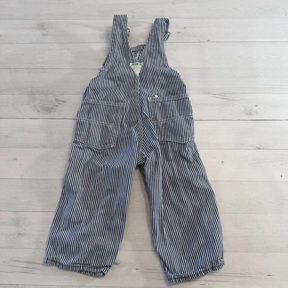 OshKosh‎ B'Gosh vintage railroad stripe toddler overalls